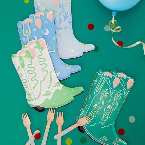 Daydream Society Yeehaw Large "boot" Plates In Assorted Pre-pack