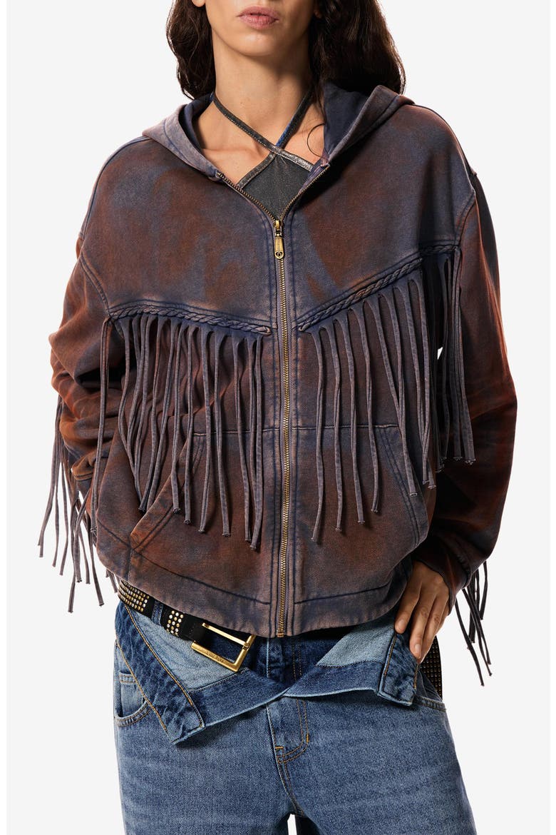 x Masha Popova Hooded Denim Jacket, Main, color, NAVY BLUE