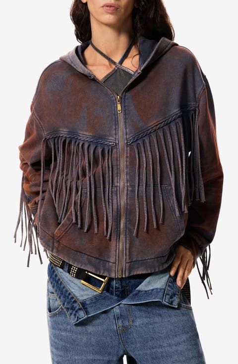 x Masha Popova Hooded Denim Jacket