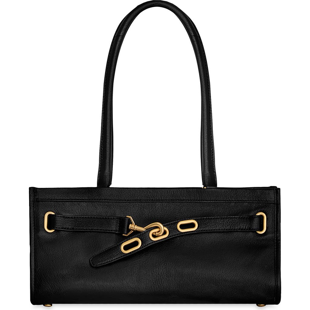 Rebecca Minkoff Crosby Suede Shoulder Bag In Black