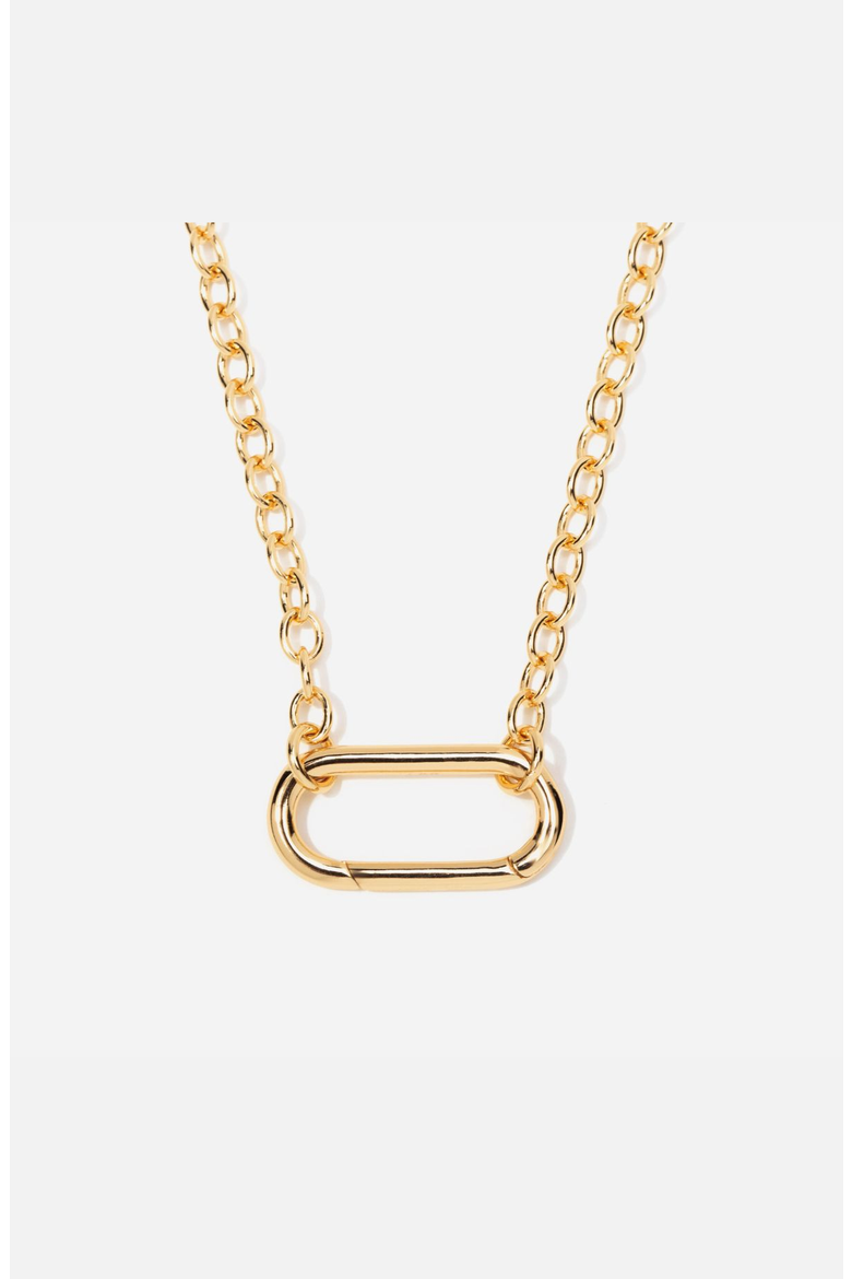 Oval Link Connector Necklace, Main, color, Gold