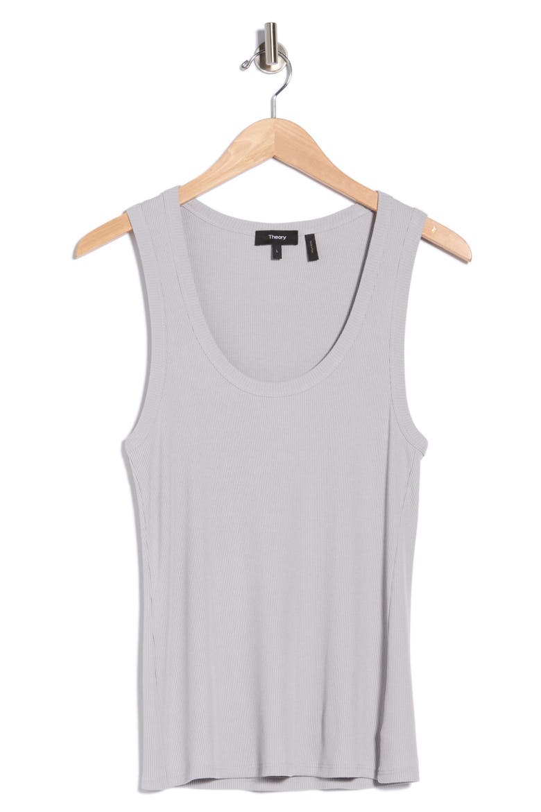 Scoop Neck Ribbed Tank, Alternate, color, SILVER SMOKE