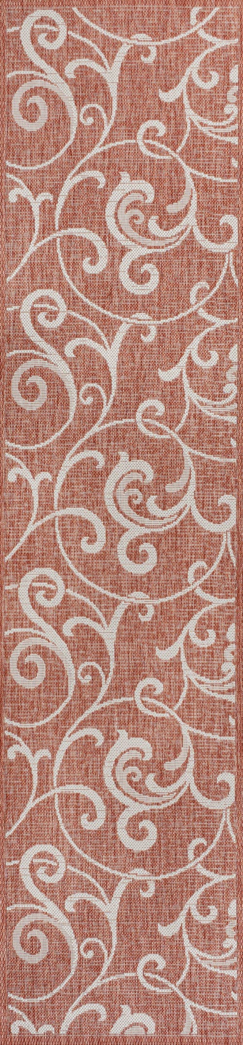 Shop Jonathan Y Maribel Traditional Classic All-over Scroll Indoor/outdoor Area Rug In Salmon/cream