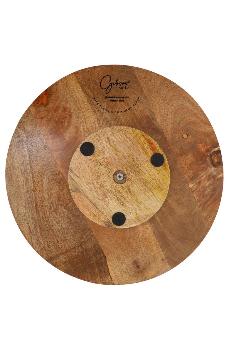 Gibson Home 14 Inch Wood Lazy Susan Serving Board, Alternate, color, White