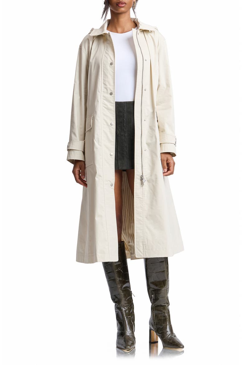 Swing Rain Trench Coat, Alternate, color, PORCELAIN