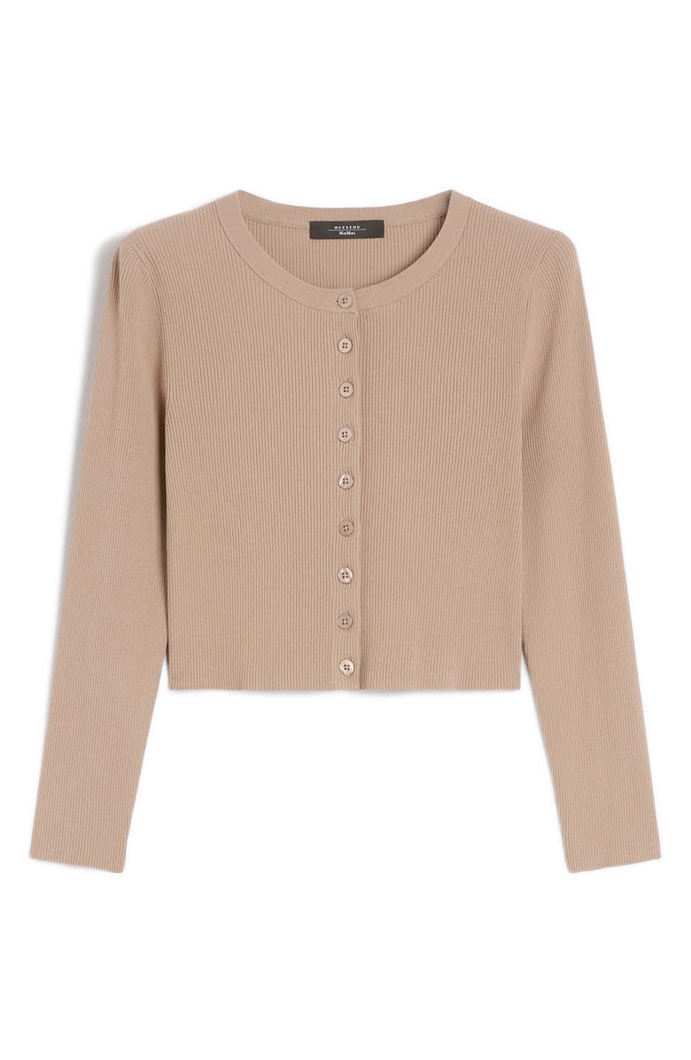 Weekend Max Mara Magiaro Rib Cardigan, Alternate, color, Marron Glace