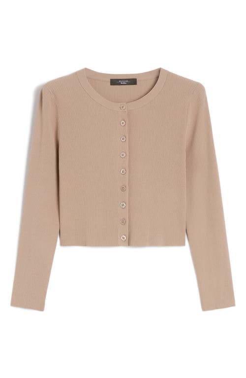 Weekend Max Mara Magiaro Rib Cardigan In Brown
