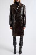 Junya Watanabe Croc Embossed Faux Leather Trench Coat