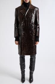 Junya Watanabe Croc Embossed Faux Leather Trench Coat