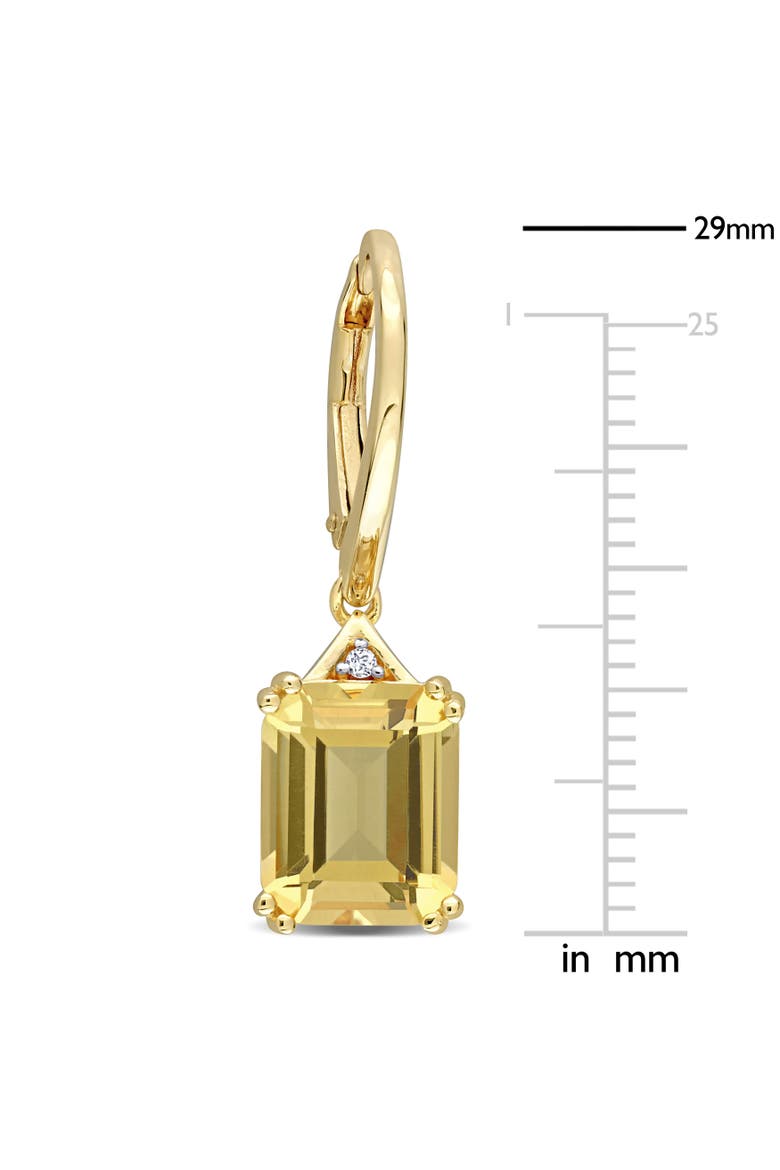 Gemstones Octagon Drop Earrings, Alternate, color, Citrine/Yellow-Plated