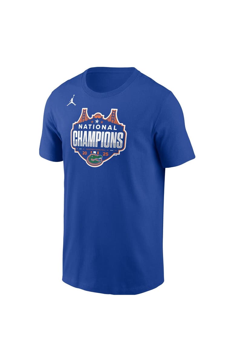 Jordan Brand Men's Jordan Brand  Royal Florida Gators 2025 NCAA Men's Basketball National Champions Celebration Logo T-Shirt, Alternate, color, 