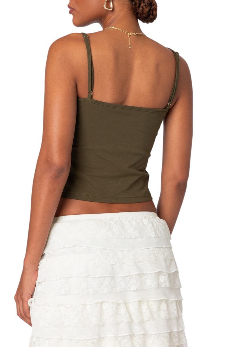 EDIKTED Deanna Crop Camisole, Alternate, color, Olive