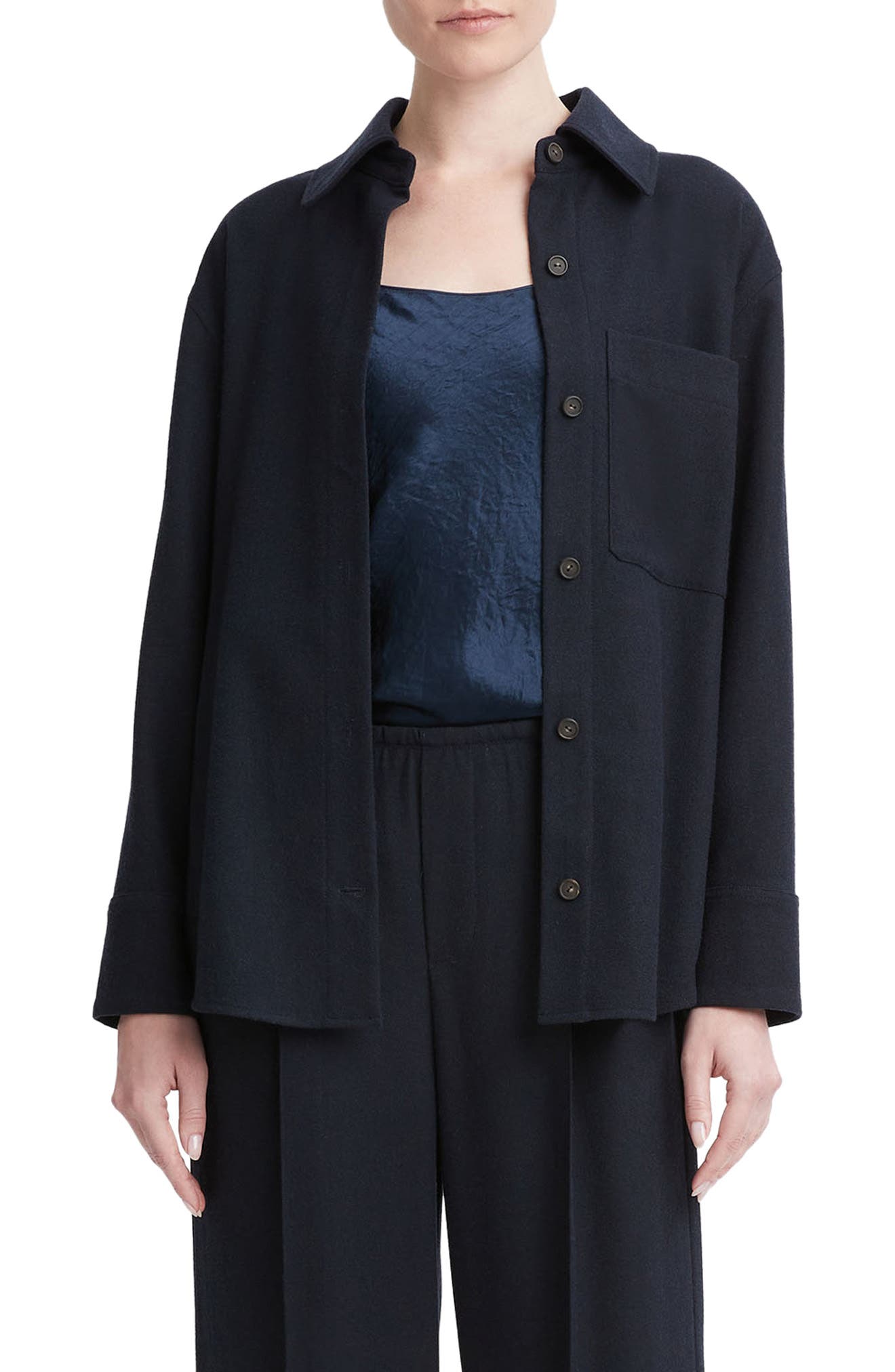 Vince Brushed Flannel Shirt Jacket