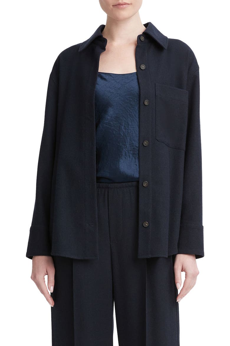 Brushed Flannel Shirt Jacket, Main, color, COASTAL