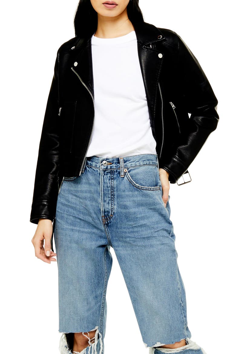 Ripped High Waist Dad Jeans, Alternate, color, MID DENIM