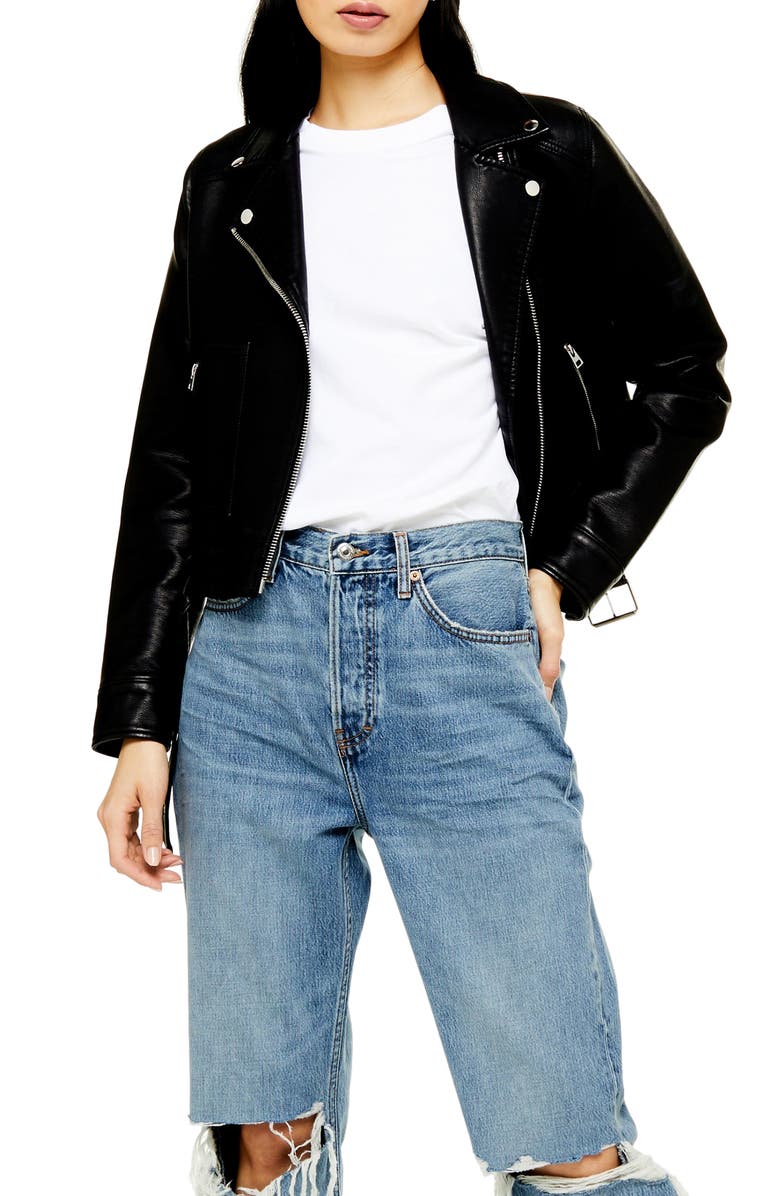 Topshop Ripped High Waist Dad Jeans, Alternate, color,