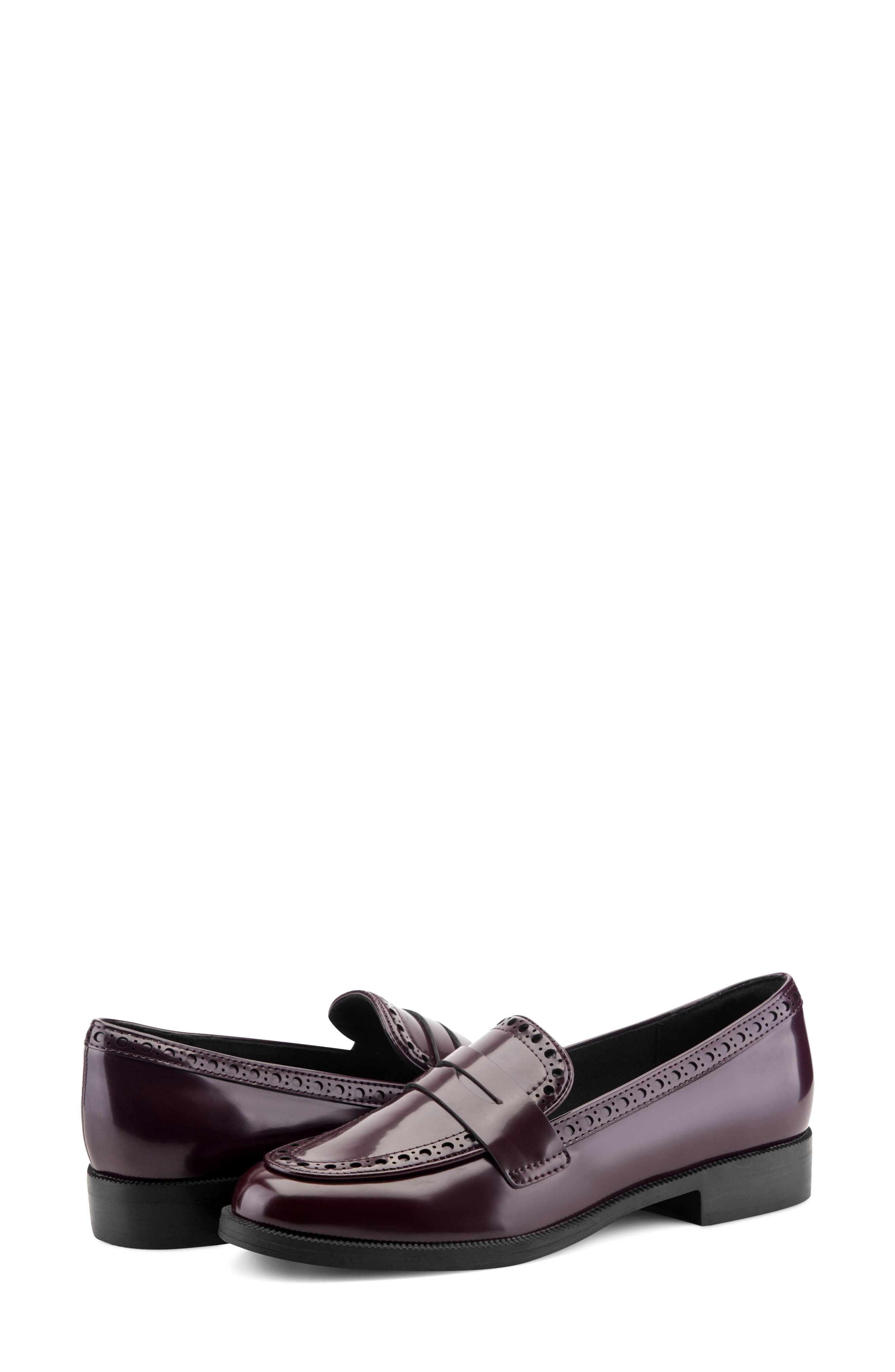 Vianna Faux Leather Loafer, Alternate, color, DARK BLACK CHERRY
