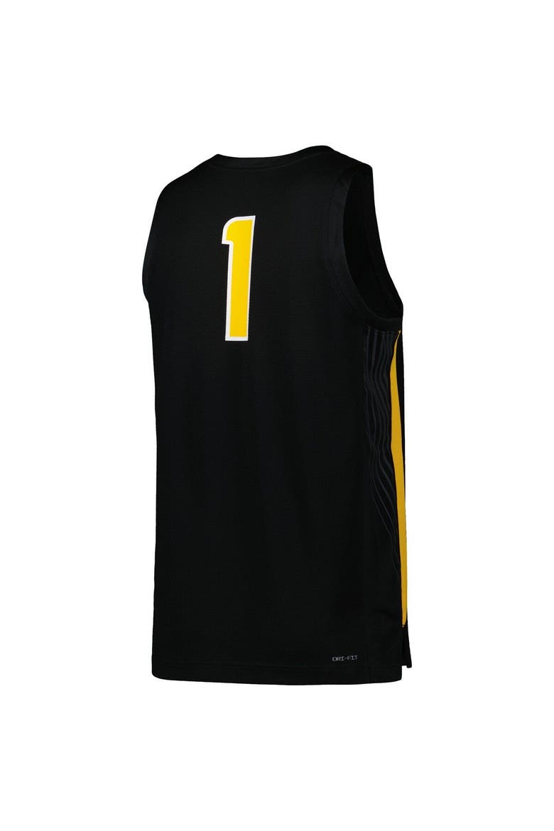 Men's Nike #1 Black Appalachian State Mountaineers Replica Basketball Jersey, Alternate, color, Black
