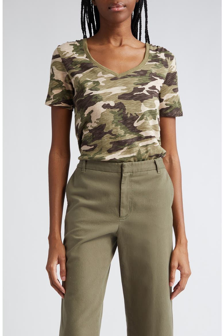Camo Print Slub Cotton Jersey T-Shirt, Main, color, CLASSIC CAMO