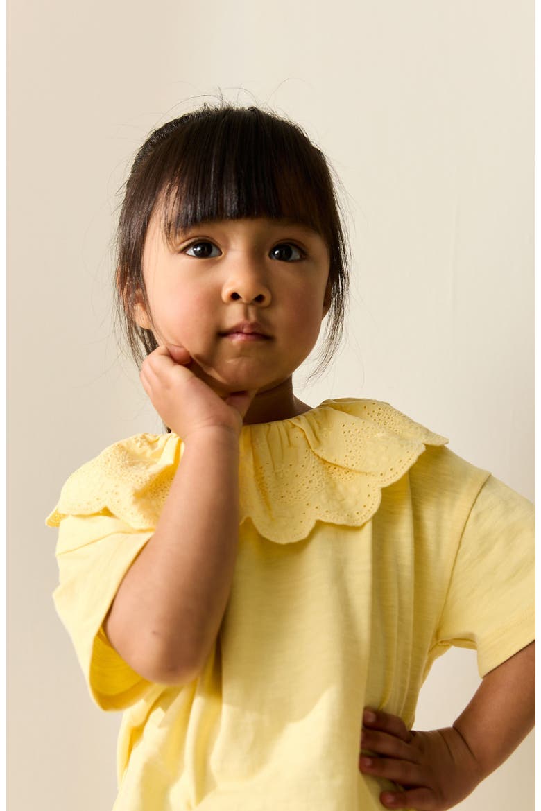 Kids' Frill Collar T-Shirt, Alternate, color, YELLOW