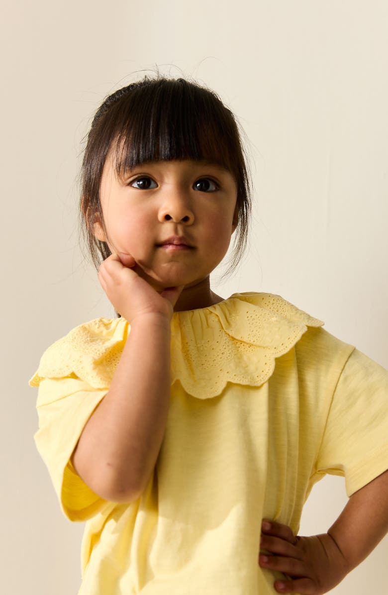 NEXT Kids' Frill Collar T-Shirt, Alternate, color, Yellow