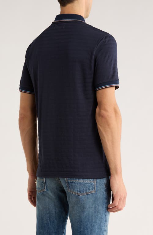 Original Penguin Textured Tipped Polo In Blue