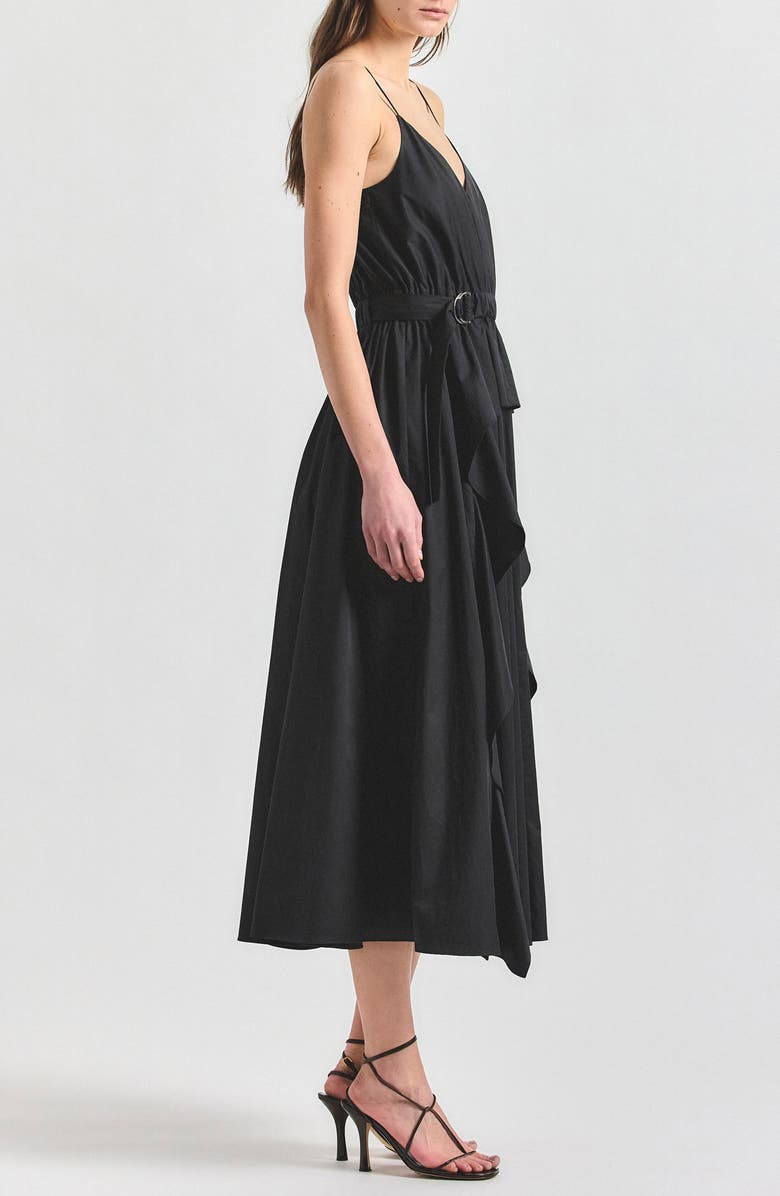 Derek Lam 10 Crosby Hattie Ruffle A-Line Dress, Alternate, color, Black