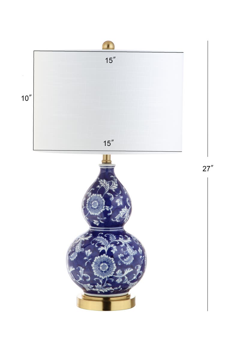 Lee 27" Ceramic Chinoiserie LED Table Lamp, Blue/White, Alternate, color, Blue/White