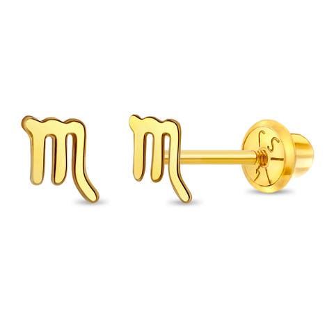 14k Dainty Zodiac Sign Earrings