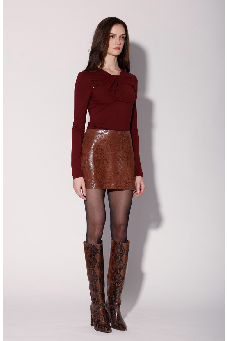 Lana Skirt, Main, color, Clay Snake Suede