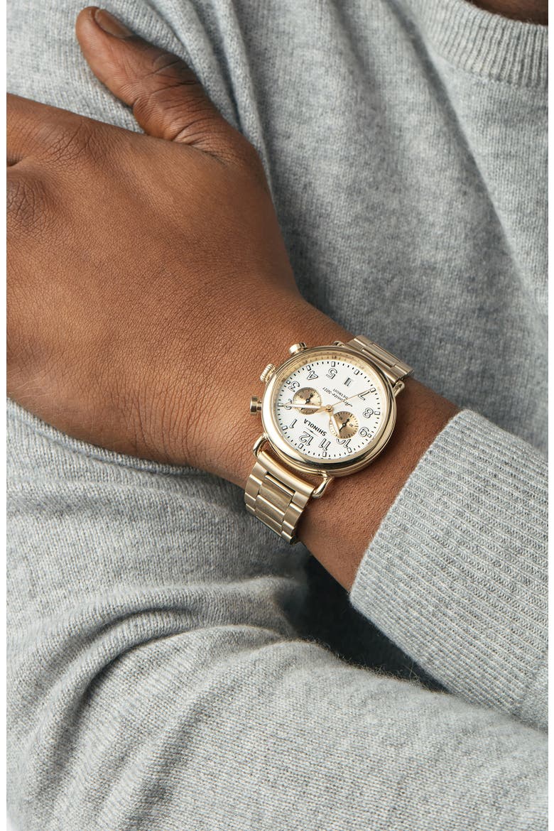 Runwell 2 Eye Chronograph Bracelet Watch, 41mm, Alternate, color, IVORY