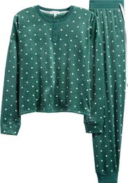 PJ Salvage Let's Get Toasty Polka Dot Velour Pajamas