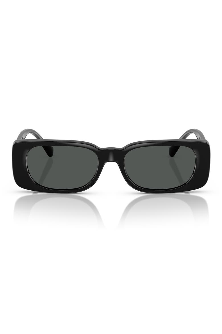 Kids' 47mm Rectangular Sunglasses, Main, color, BLACK / DARK GREY