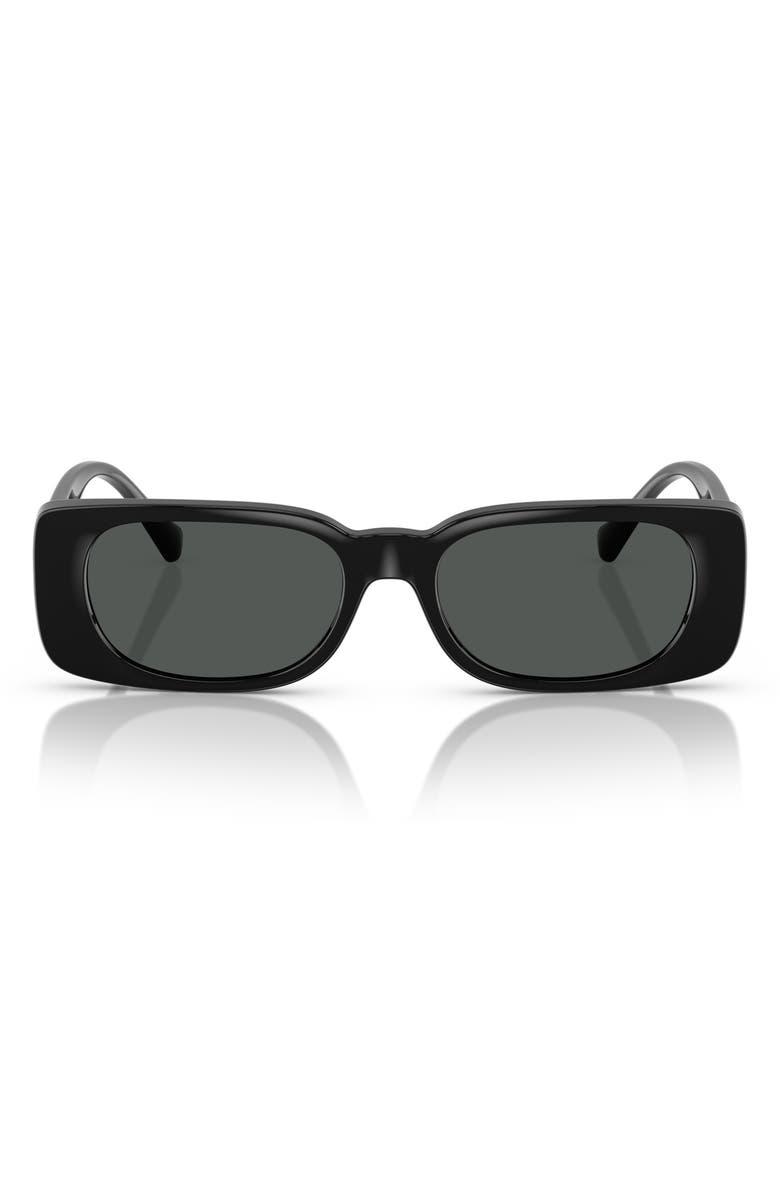Versace Kids' 47mm Rectangular Sunglasses, Main, color, Black / Dark Grey