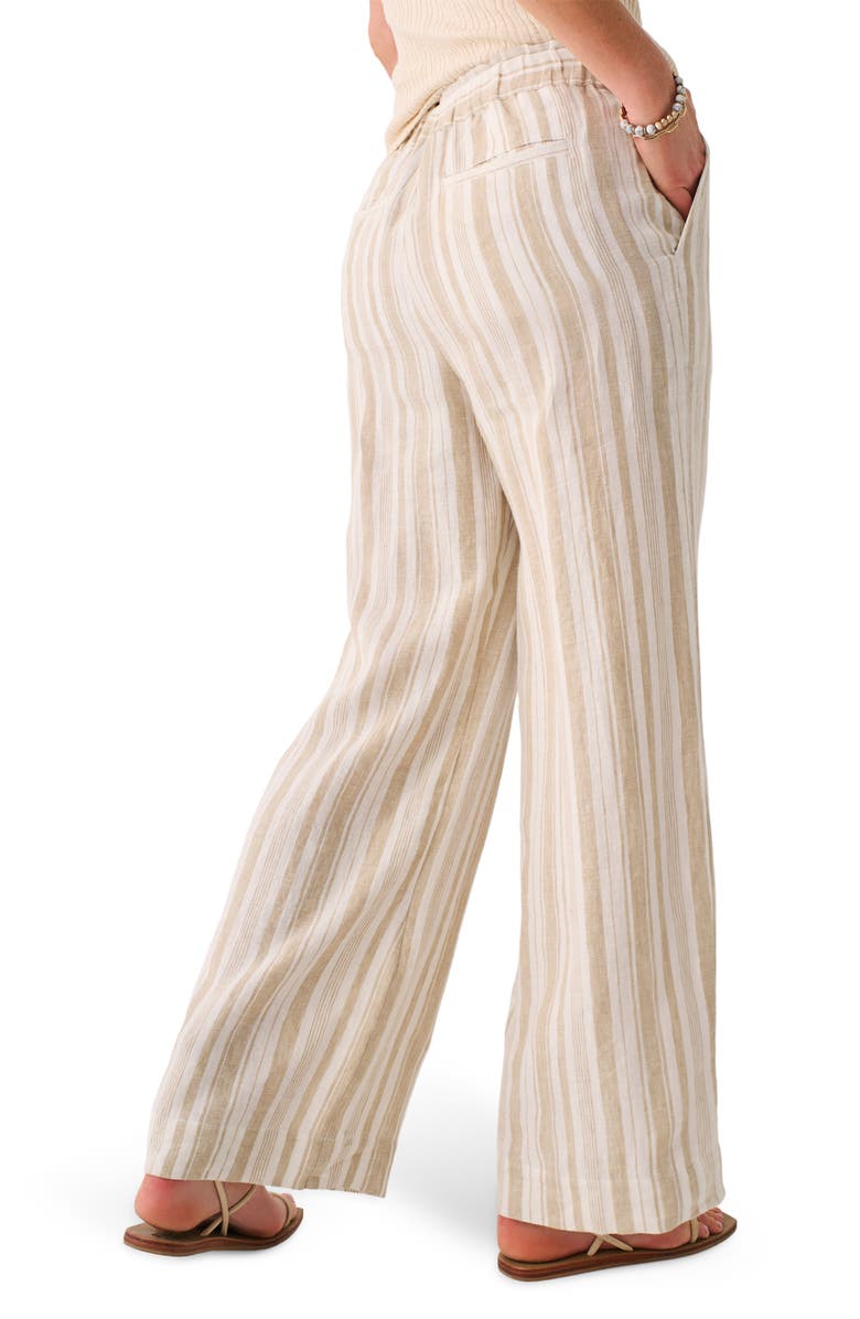 Faherty Monterey Linen Pants, Alternate, color, Natural Bombay Stripe