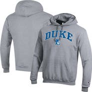 Champion Men's Champion  Heather Gray Duke Blue Devils Arch Over Logo Pullover Hoodie