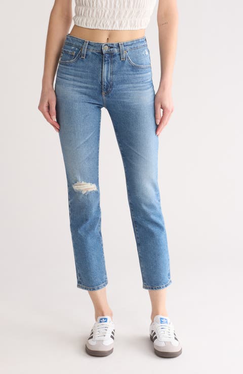Isabelle High Waist Ankle Straight Leg Jeans (Hybrid)