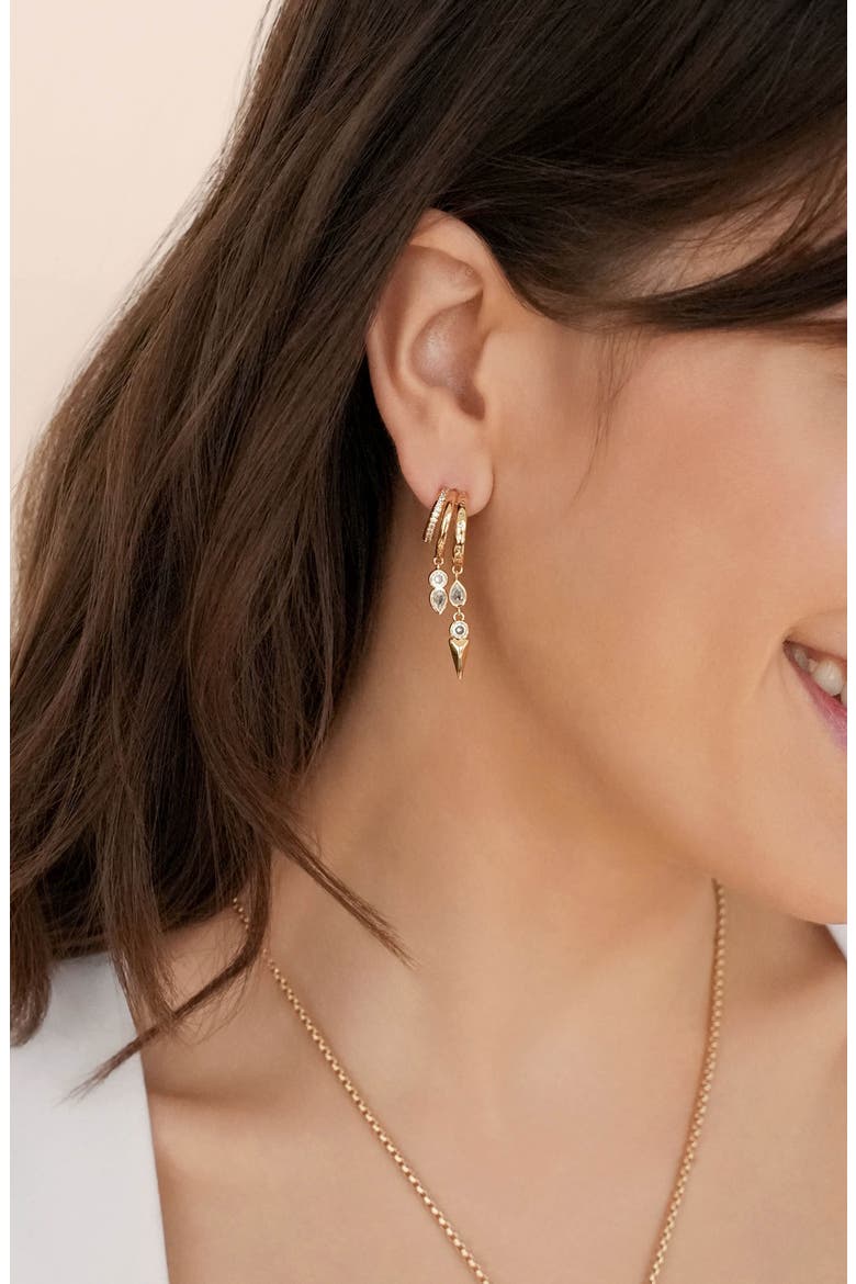 Icon Behavior Cubic Zirconia Drop Earrings, Alternate, color, GOLD
