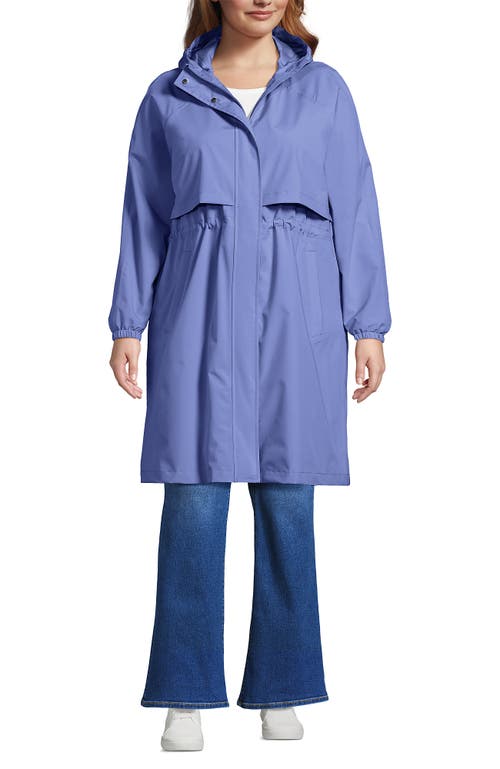 Lands' End Squall Packable Long Raincoat In Light Periwinkle