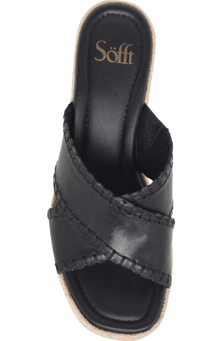 Söfft Indie Espadrille Platform Wedge Slide Sandal, Alternate, color, Black
