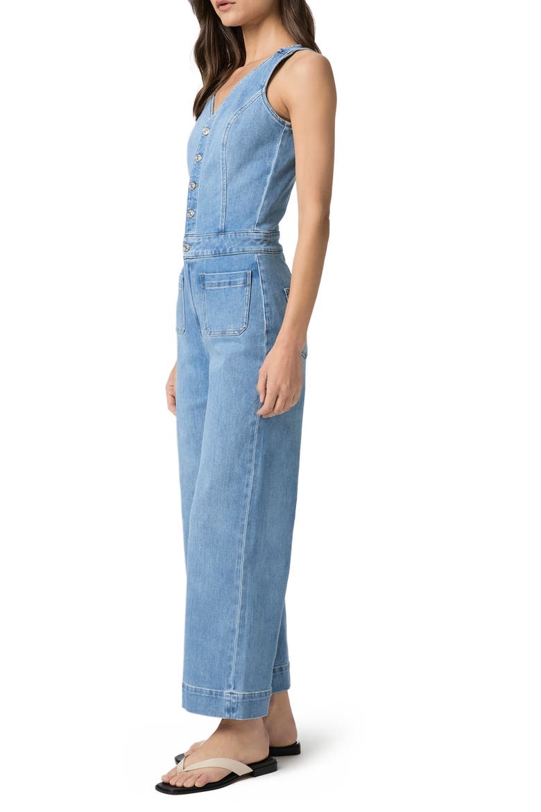 Kenny Sleeveless Ankle Wide Leg Denim Jumpsuit, Alternate, color, HIDDENGEM
