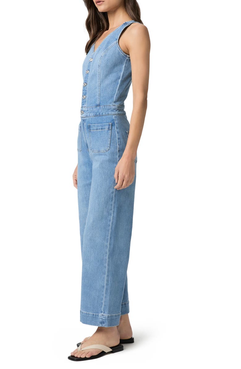 PAIGE Kenny Sleeveless Ankle Wide Leg Denim Jumpsuit, Alternate, color, 