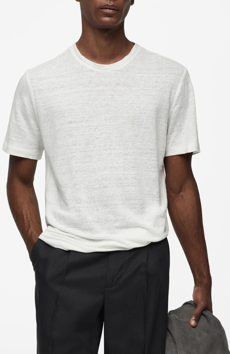 MANGO Slim Fit Linen T-Shirt, Main, color,