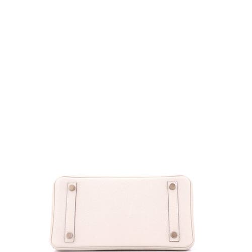 Pre-owned Hermes  Hermes Birkin Handbag Light Togo With Rose Gold Hardware 25 In White