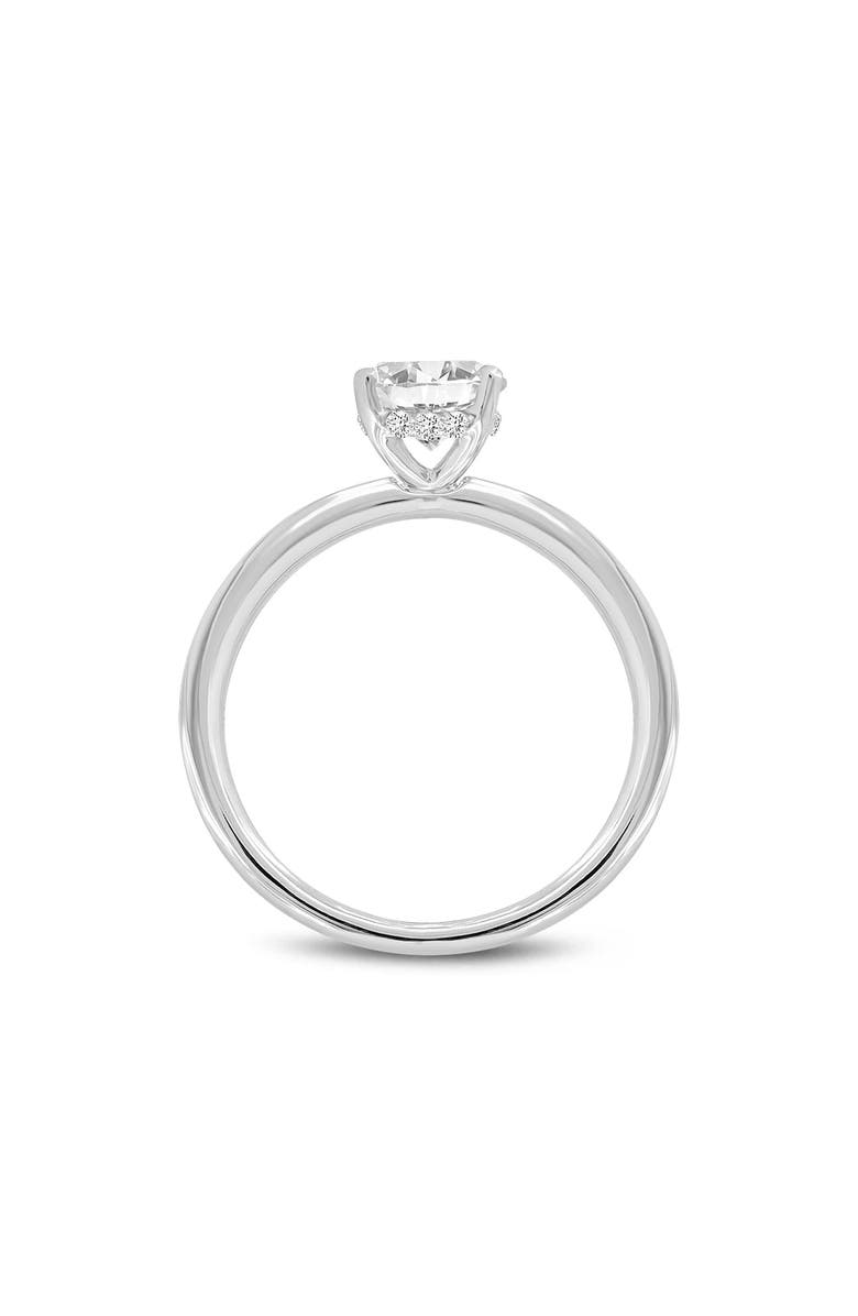 LuvMyJewelry Anastasia 14K Gold Oval Cut Solitaire Hidden Halo Ring - 1.55 Ct, Alternate, color, 14K White Gold