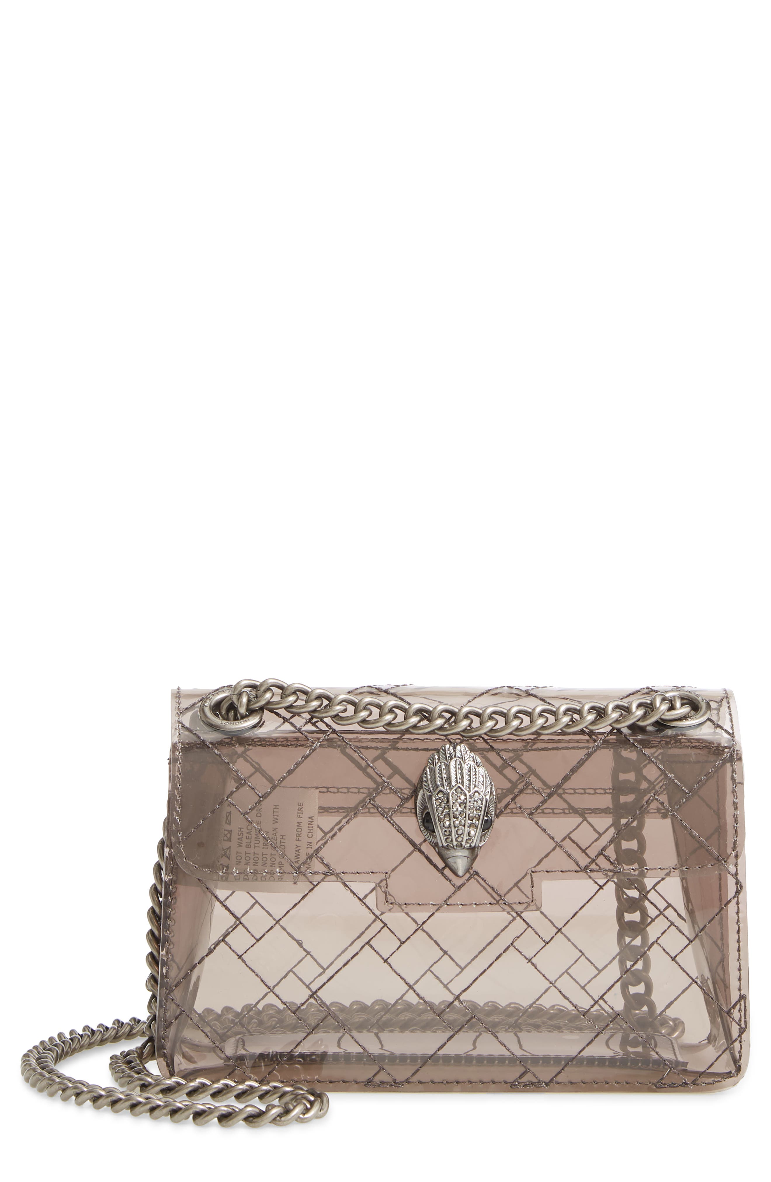 Kurt Geiger London Rainbow Shop Mini Kensington Transparent Shoulder Bag, Main, color, 
