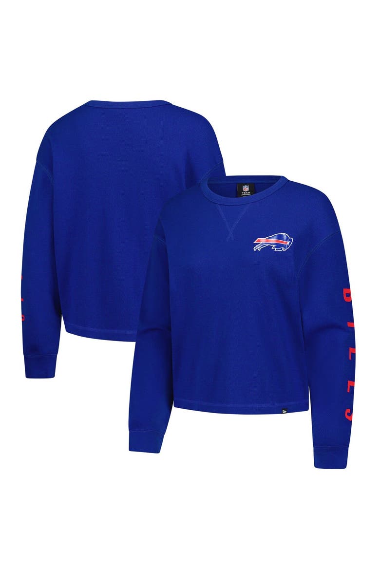 Women's New Era  Royal Buffalo Bills Sport Night Thermal Long Sleeve Cropped T-Shirt, Main, color, Royal