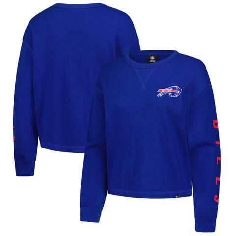 Women's New Era  Royal Buffalo Bills Sport Night Thermal Long Sleeve Cropped T-Shirt