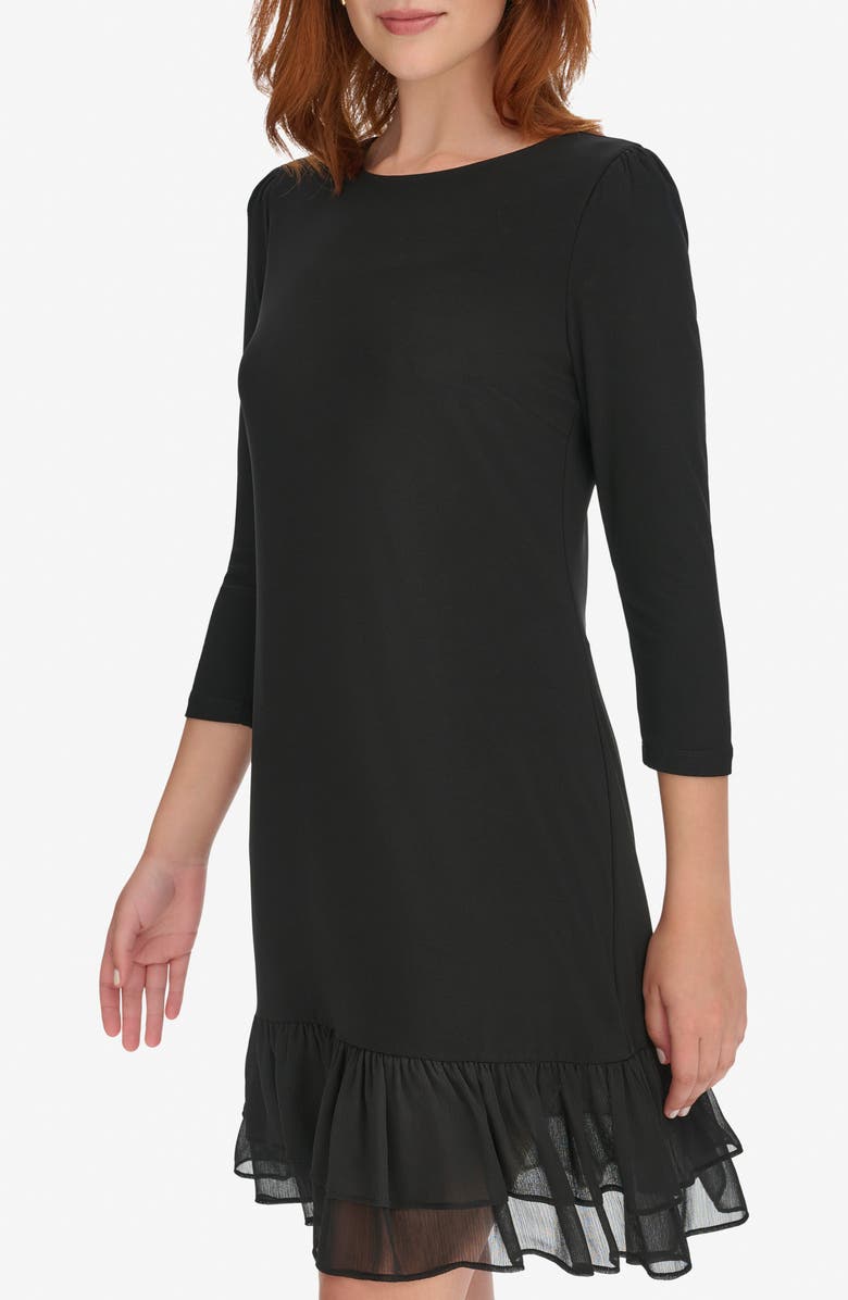 Tommy Hilfiger Three Quarter Sleeve Dress, Alternate, color, Black