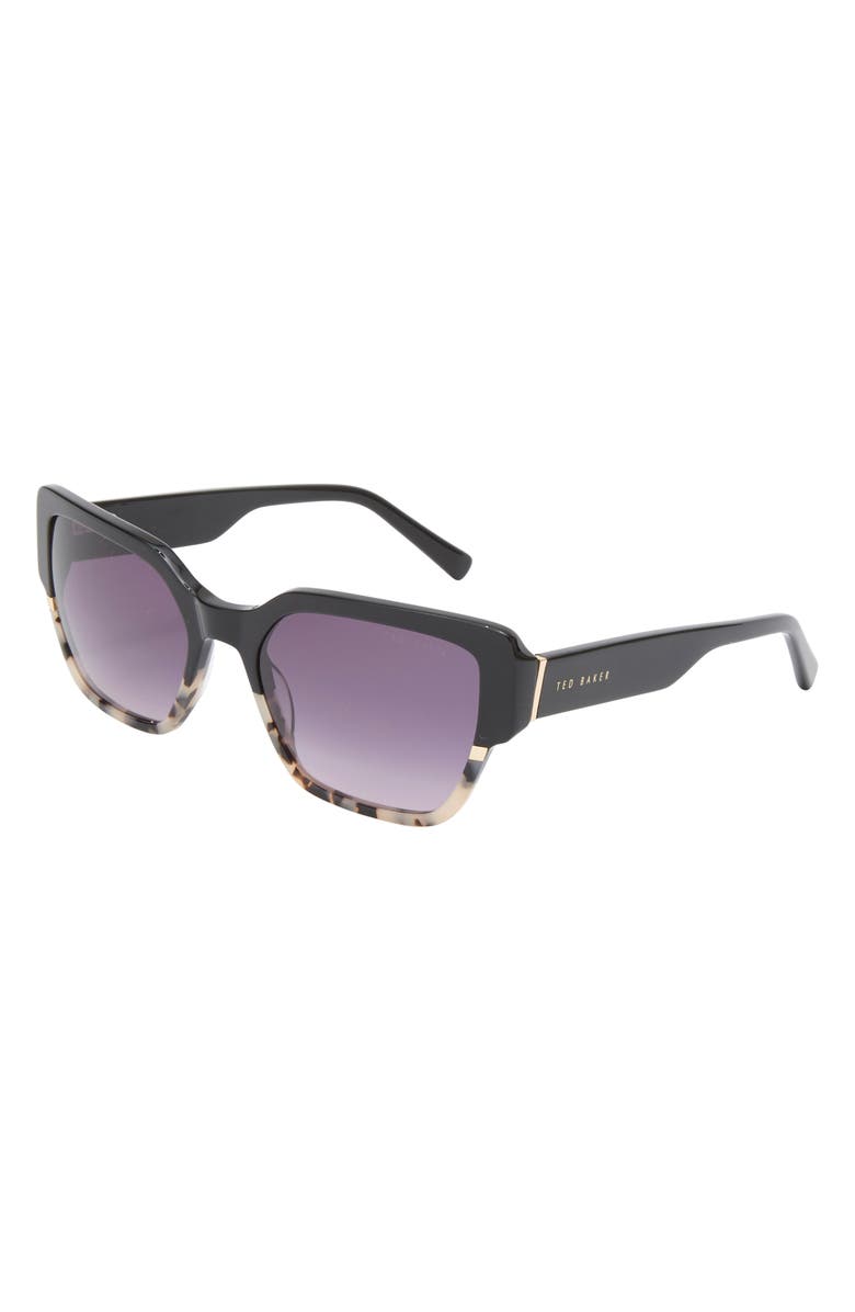 Ted Baker London 56mm Square Sunglasses, Alternate, color, Black